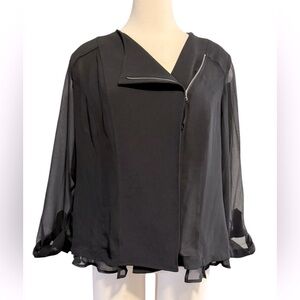 Lane Bryant Black Chiffon Type Blouse Shirt Size 16